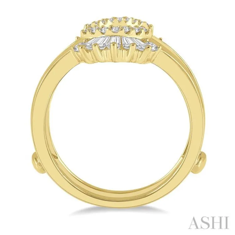 1/2 ctw Baguette and Round Cut Diamond Tiara Insert Ring in 14K Yellow Gold