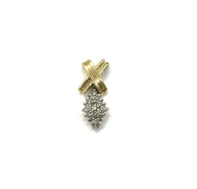 1/4 Ctw Diamond Cluster & X Pendant