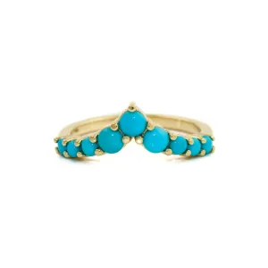 14K Gold Sleeping Beauty Turquoise Tiara Band