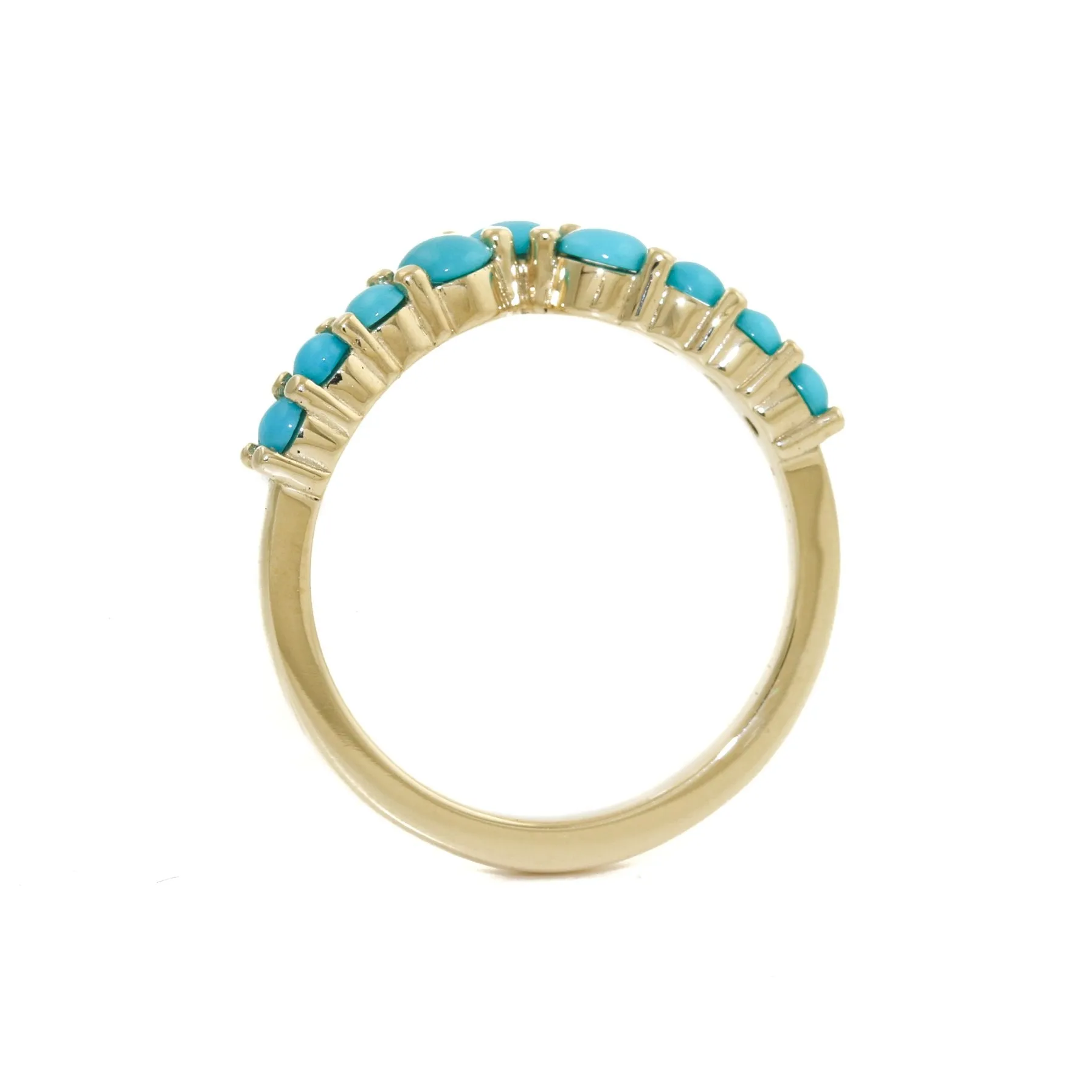 14K Gold Sleeping Beauty Turquoise Tiara Band