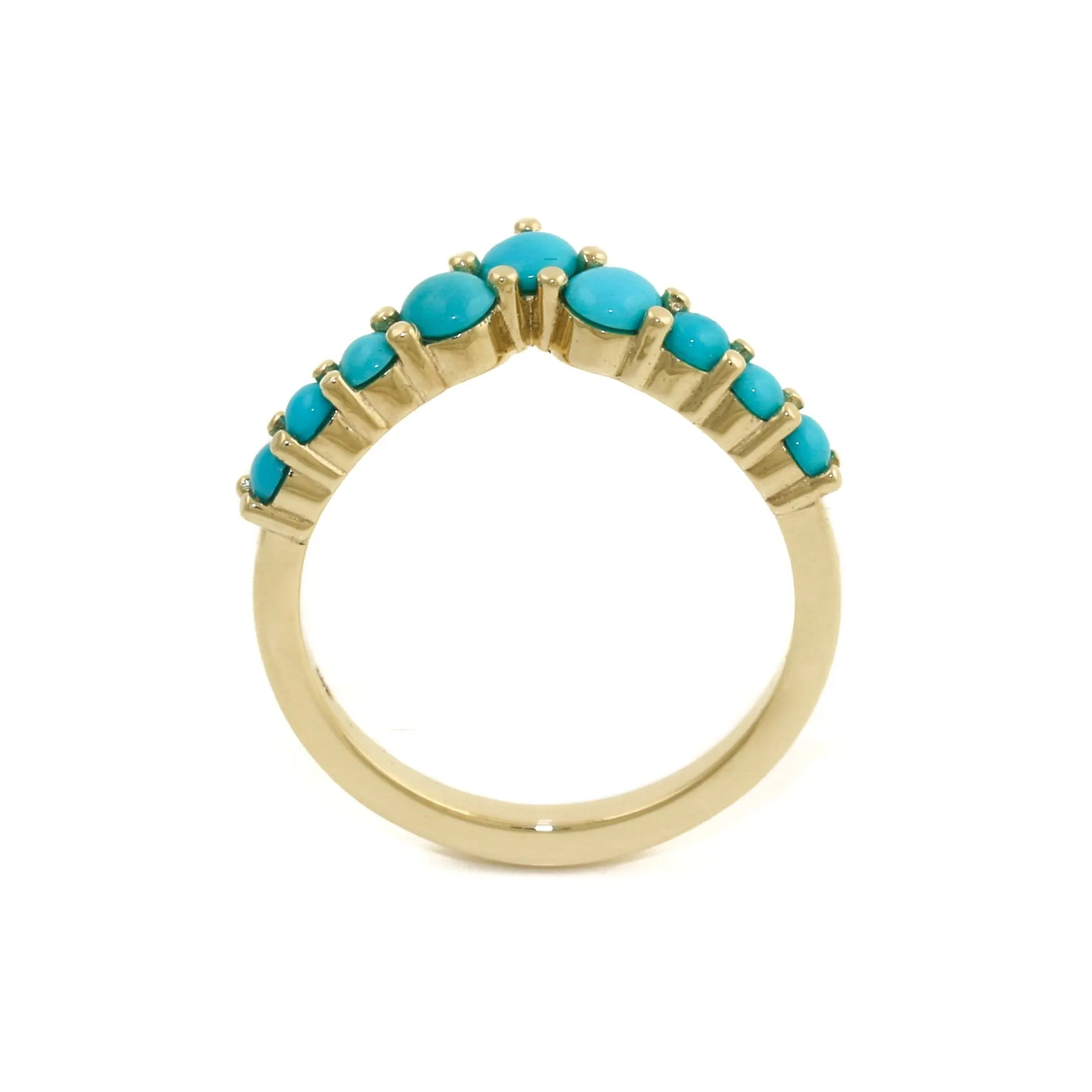 14K Gold Sleeping Beauty Turquoise Tiara Band