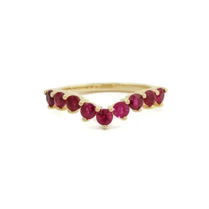 14K Gold Tiara Ruby Ring