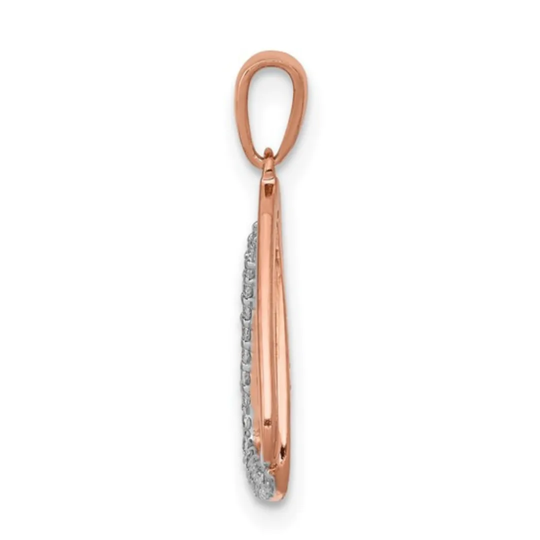 14k Rose Gold Lab Grown Diamond Double Triangle Pendant