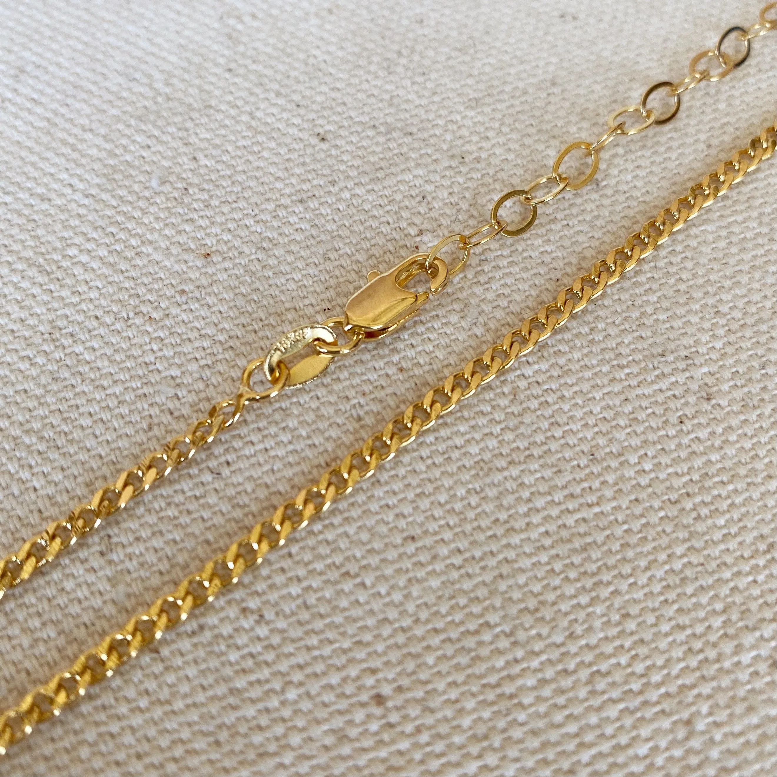 18k Gold Filled 2.0mm thickness Cuban Anklet Size 9