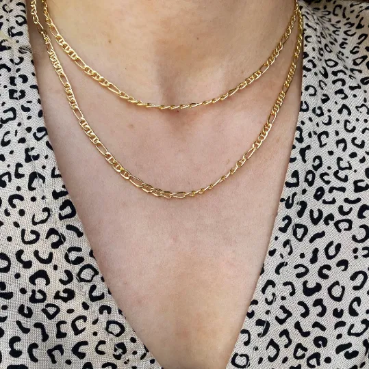 18k Gold Filled 3.5mm Figaro Mariner Figarucci Chain