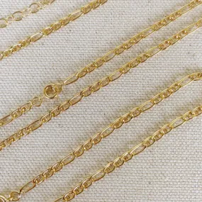 18k Gold Filled 3.5mm Figaro Mariner Figarucci Chain