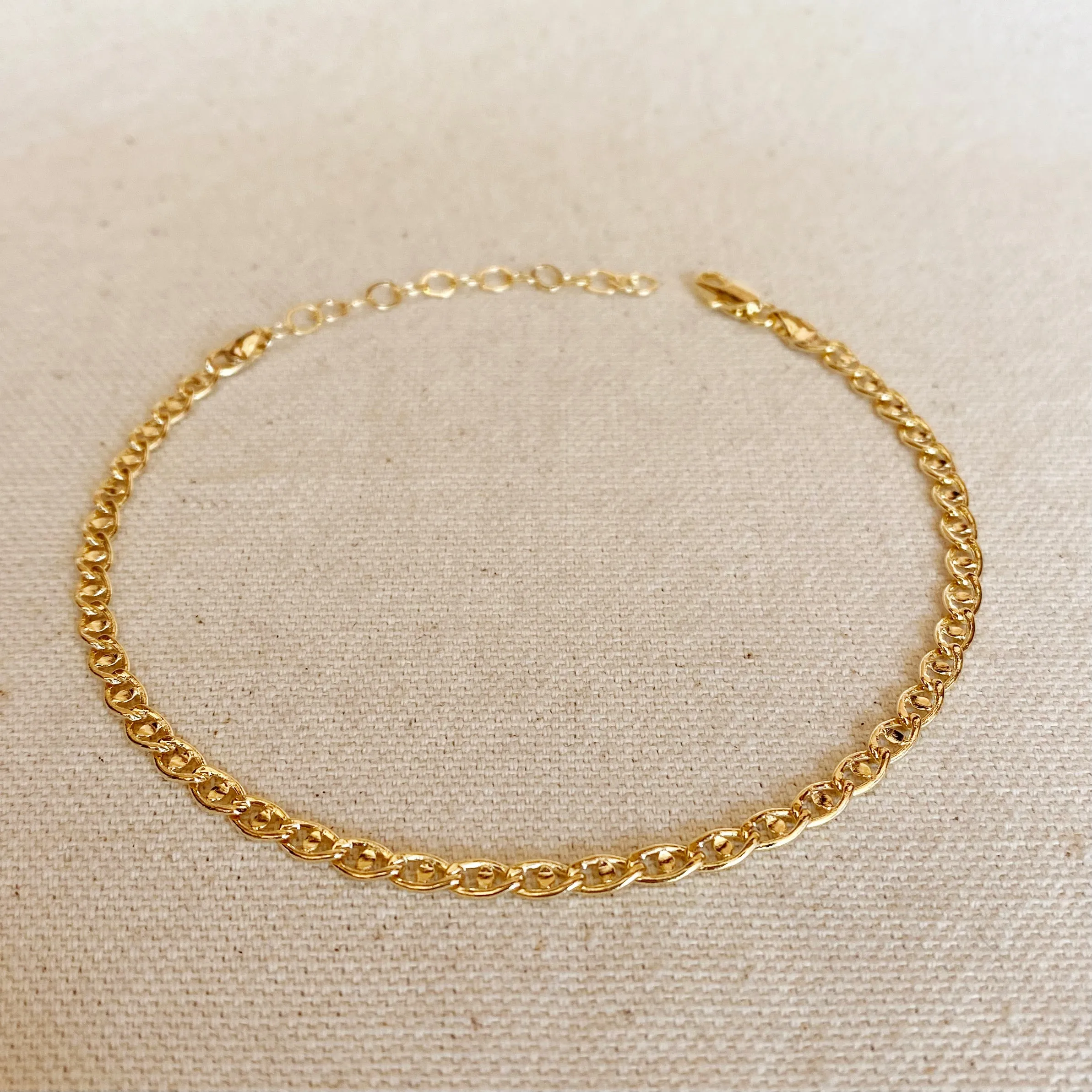 18k Gold Filled Detailed Mariner Anklet