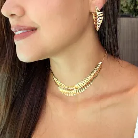 18k Gold Filled Sturgeon Fishbone Motif Choker Collection