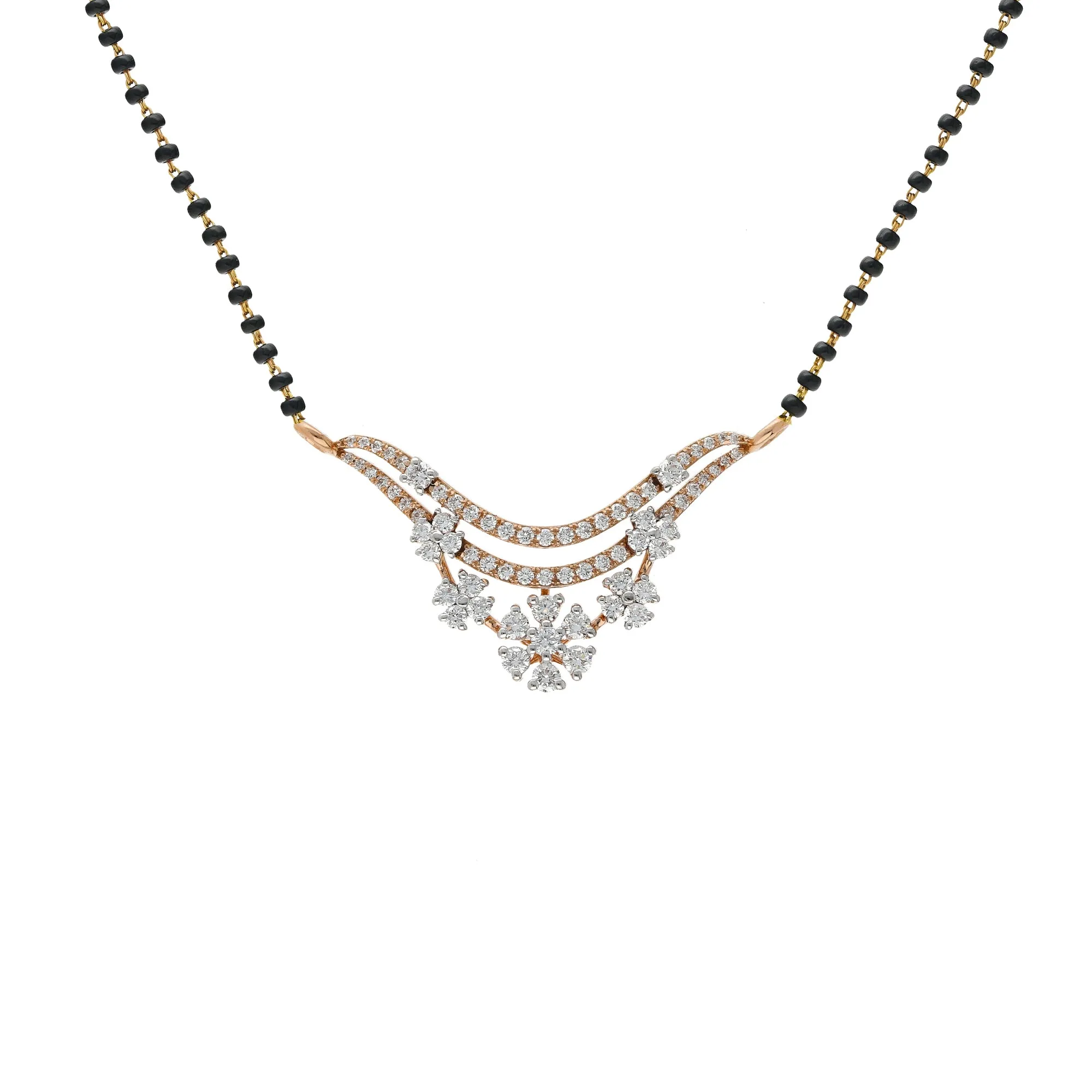 18K Rose Gold 0.75ct Diamond Mangalsutra Necklace