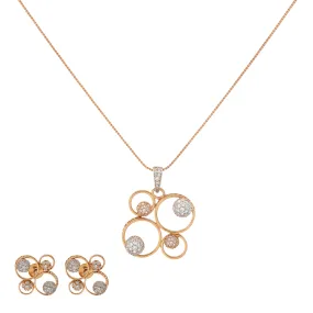 18K Rose Gold & CZ Necklace Set (12.2gm)