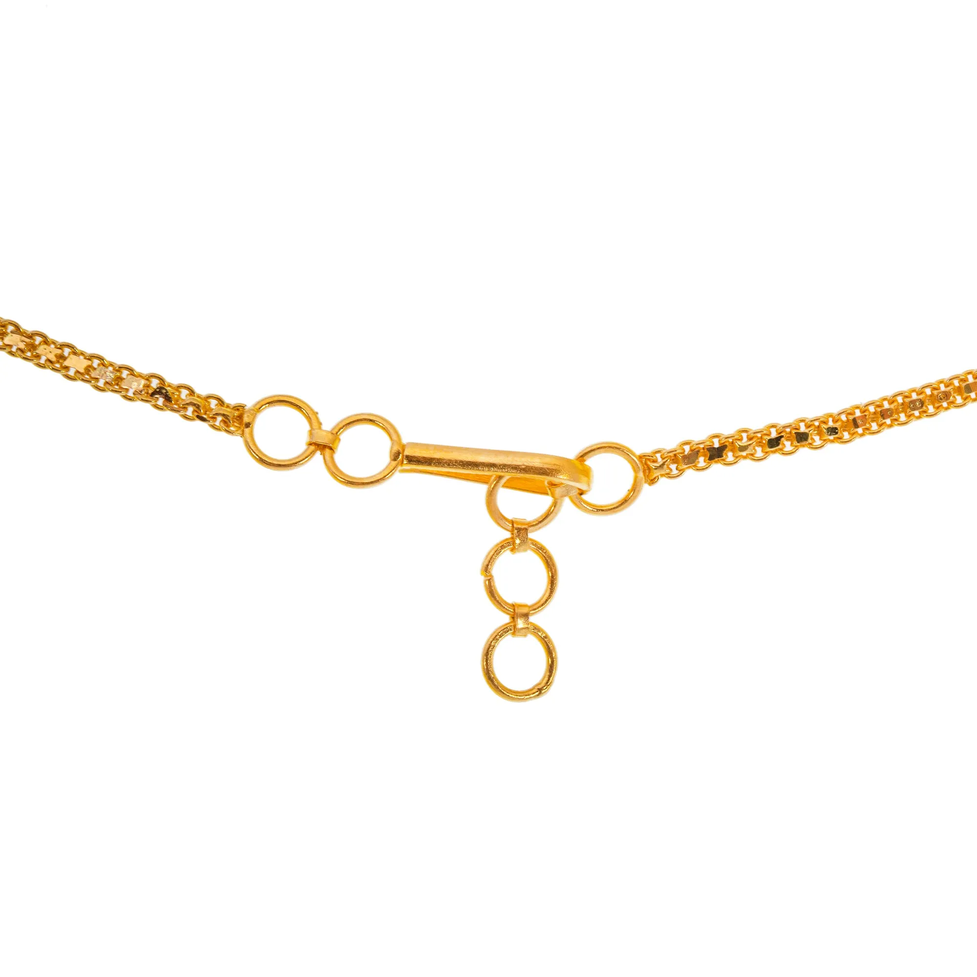 22K Yellow Gold, Gemstone, & CZ Necklace (96.2gm)