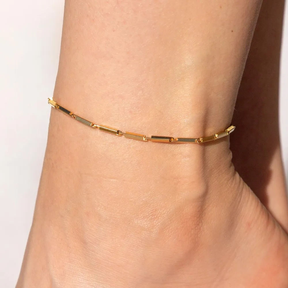 2.5mm Bar Link Chain Anklet