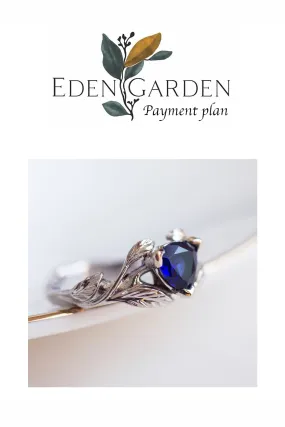 3 months payment plan: trillion cut sapphire ring / Clematis