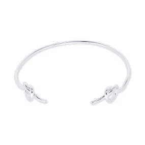 60mm Brass Bangle bracelet double knot bracelet Tie the Knot Bracelet Bridesmaid Gift simple jewelry plated silver 1pcs