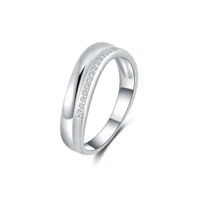 Accent Curved Women Wedding Band Ring