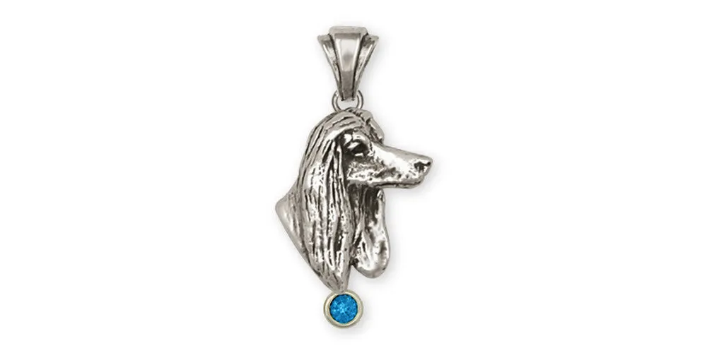 Afghan Hound Pendant Jewelry Sterling Silver Handmade Dog Pendant AF5-SP