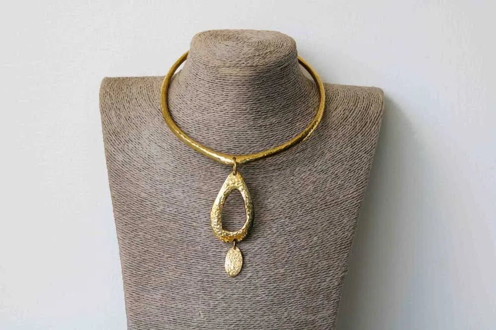 African Brass Necklace, Brass Jewelry, Gift for her, Moms gift, Boho Necklace, Christmas gift