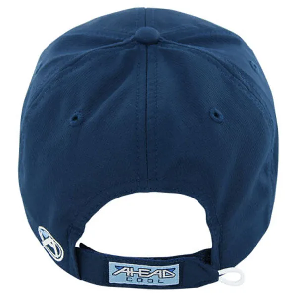 AHEAD Navy/White Textured Poly Solid Cap