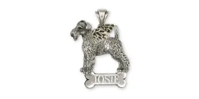 Airedale Terrier Angel Pendant Jewelry Sterling Silver Handmade Dog Pendant AR9-ANP