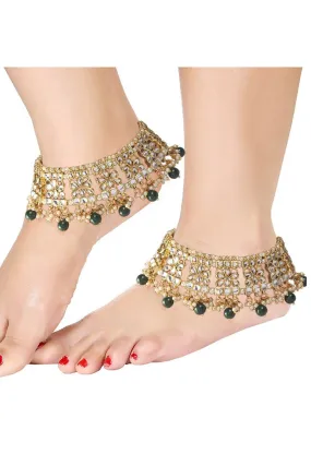 Alloy Anklet in Green