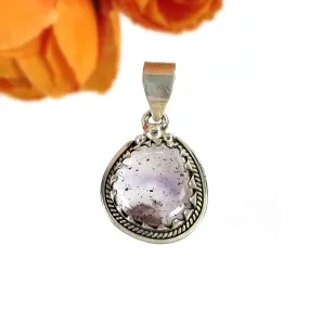 AMETHYST Gemstone 925 Sterling Silver Pendant : 6.100gms Natural Untreated Purple Amethyst Cabochon Bezel Set Pendant 1.35"