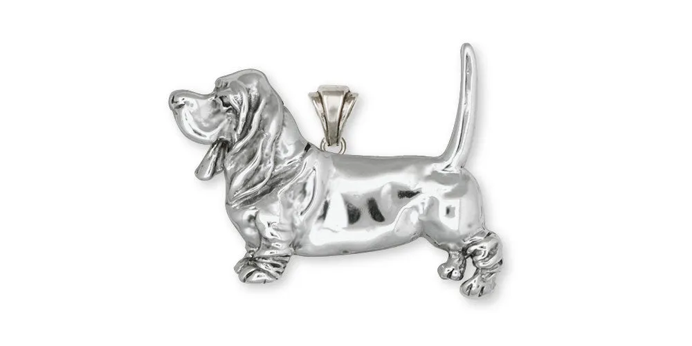 Basset Hound Pendant Jewelry Sterling Silver Handmade Dog Pendant DG3-P