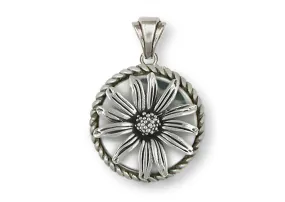 Black Eyed Susan Pendant Jewelry Sterling Silver Handmade Flower Pendant BES1-DP