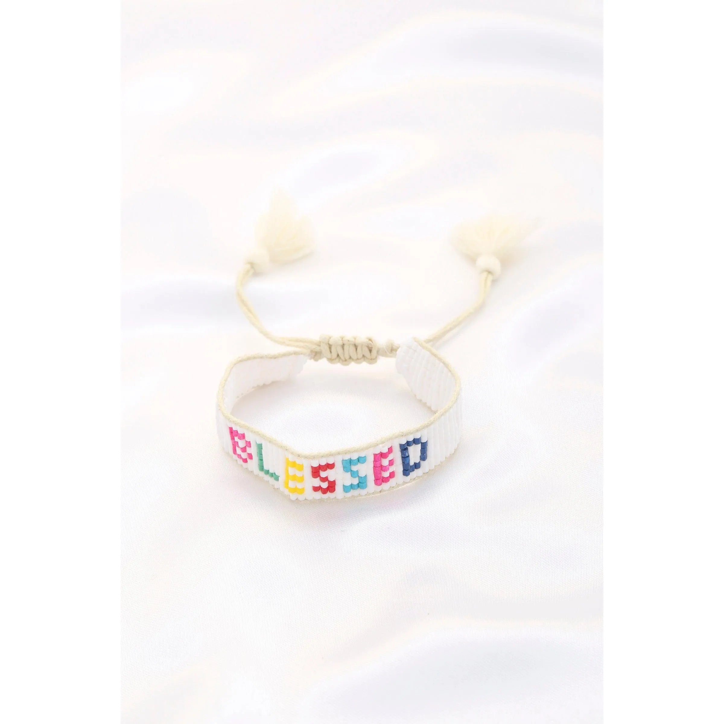 Blessed Bead Pull Tie Bracelet