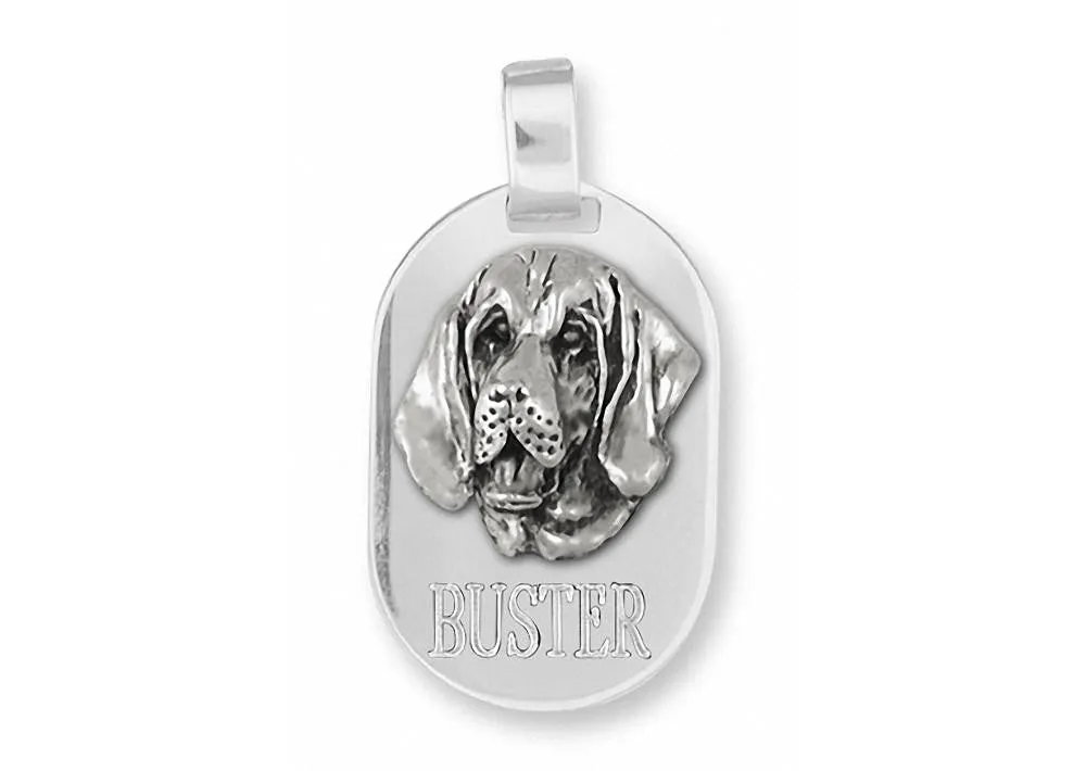 Bloodhound Pendant Jewelry Sterling Silver Handmade Dog Pendant BHD2-DT