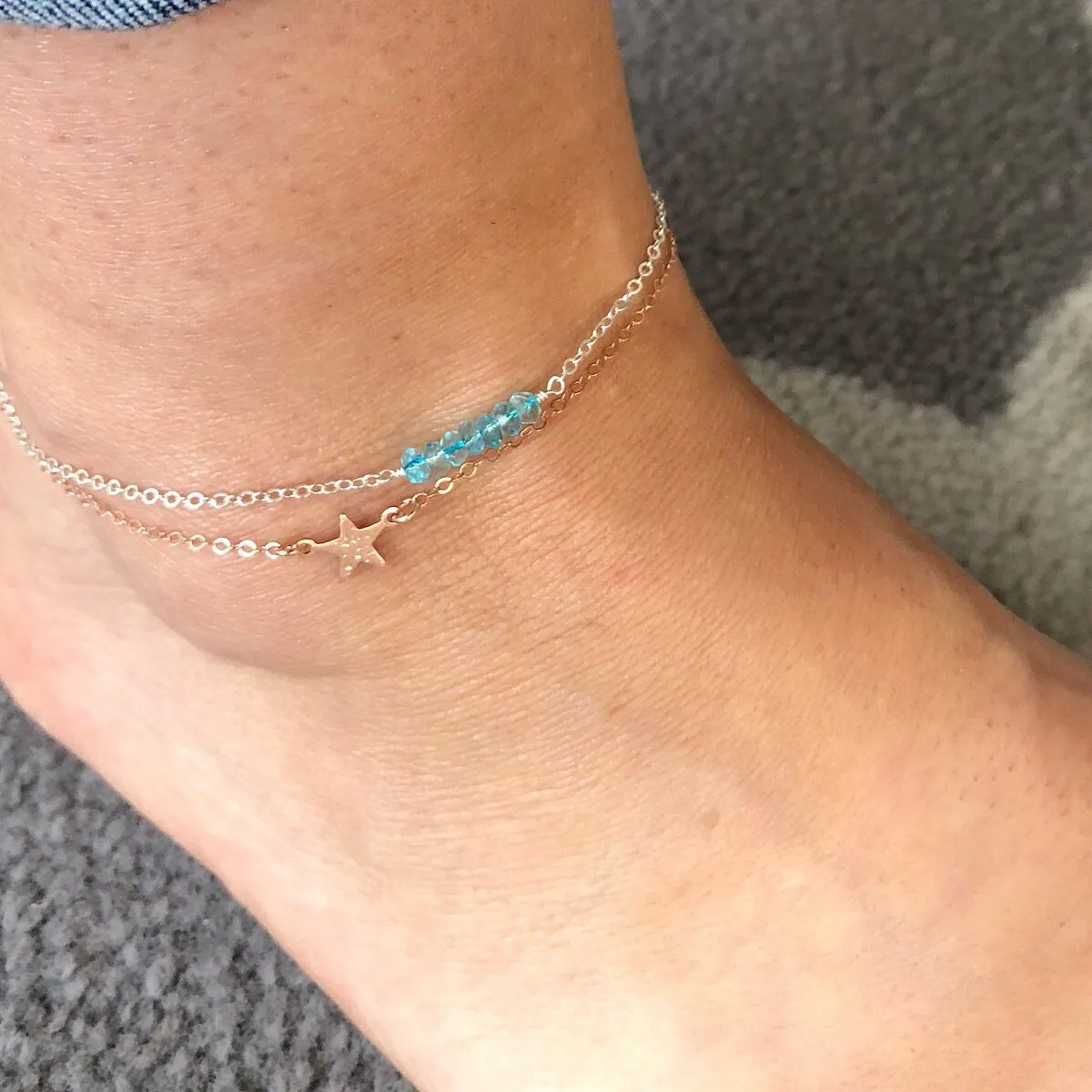 Blue Topaz Anklet