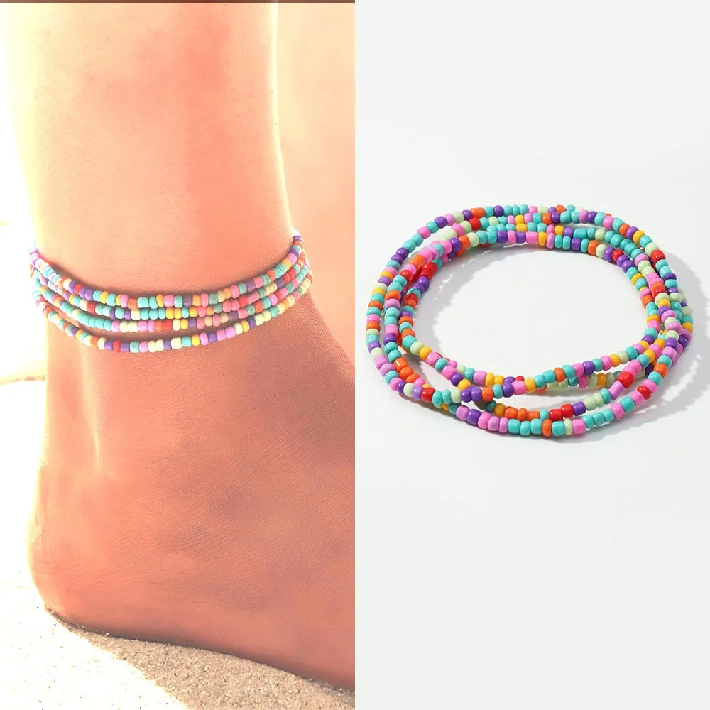 Boho Handmade Beaded Anklets