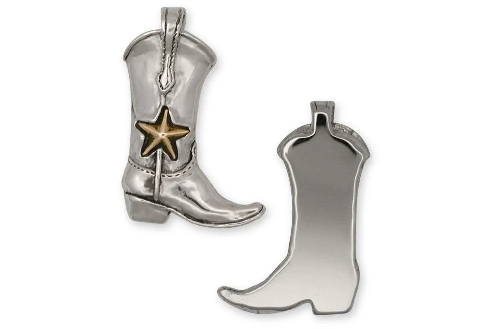 Boot Jewelry Sterling Silver Handmade Western Texas Boot Pendant  1006-P