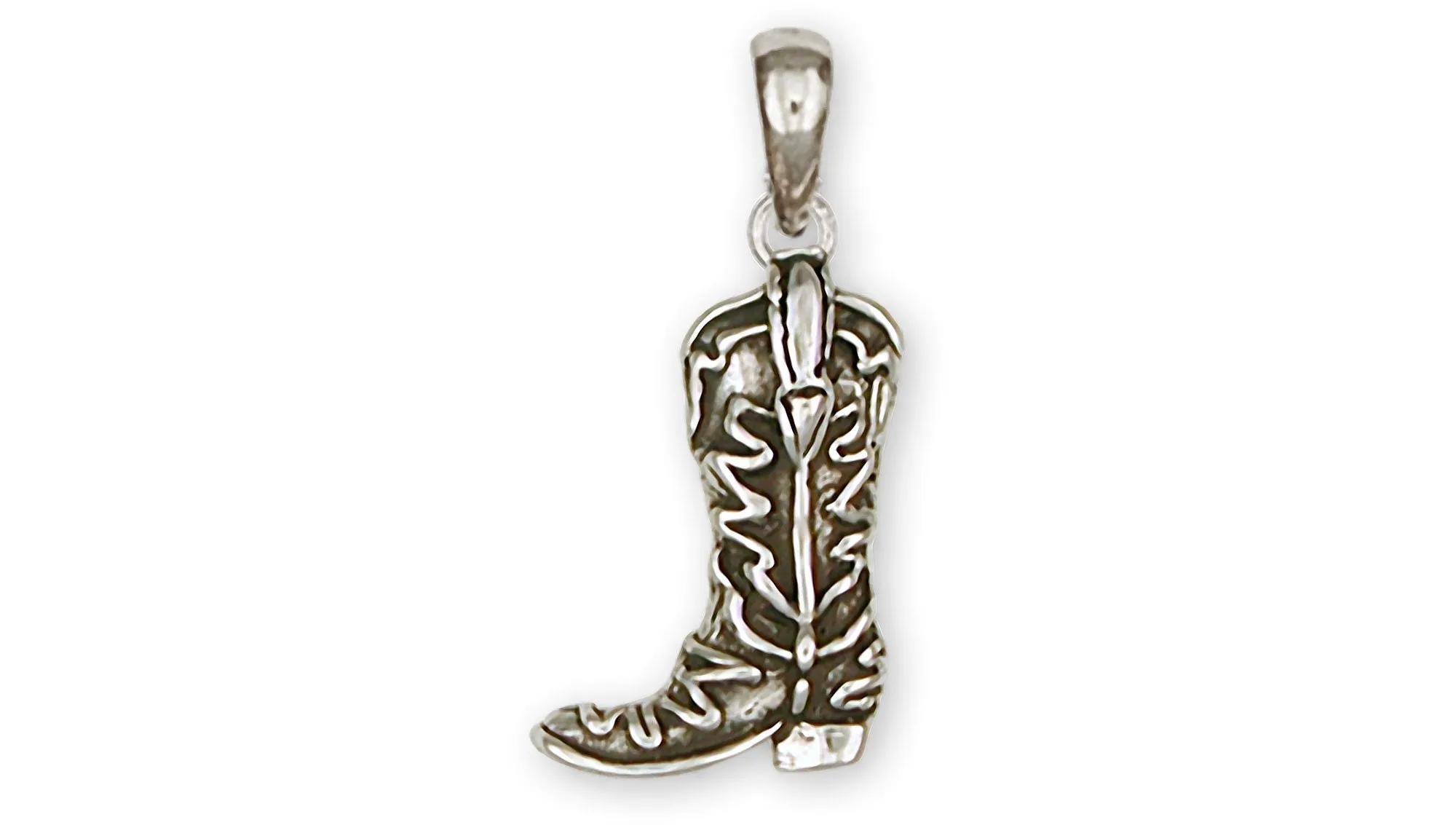 Boot Jewelry Sterling Silver Handmade Western Texas Boot Pendant  B2-P