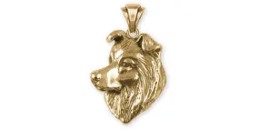 Border Collie Jewelry 14k Gold Handmade Border Collie Pendant BDC9-PG