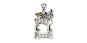 Boston Terrier Angel Pendant Jewelry Sterling Silver Handmade Dog Pendant BT18-ANP