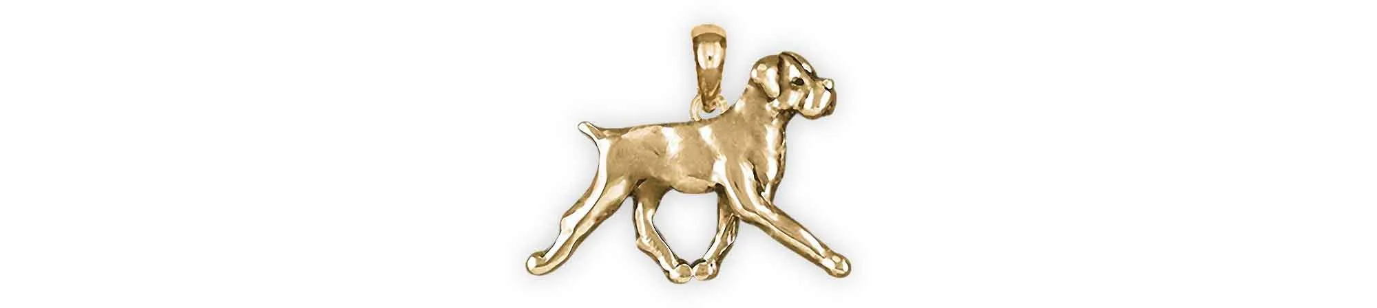 Boxer Jewelry 14k Gold Handmade Boxer Dog Pendant  BX11-PG