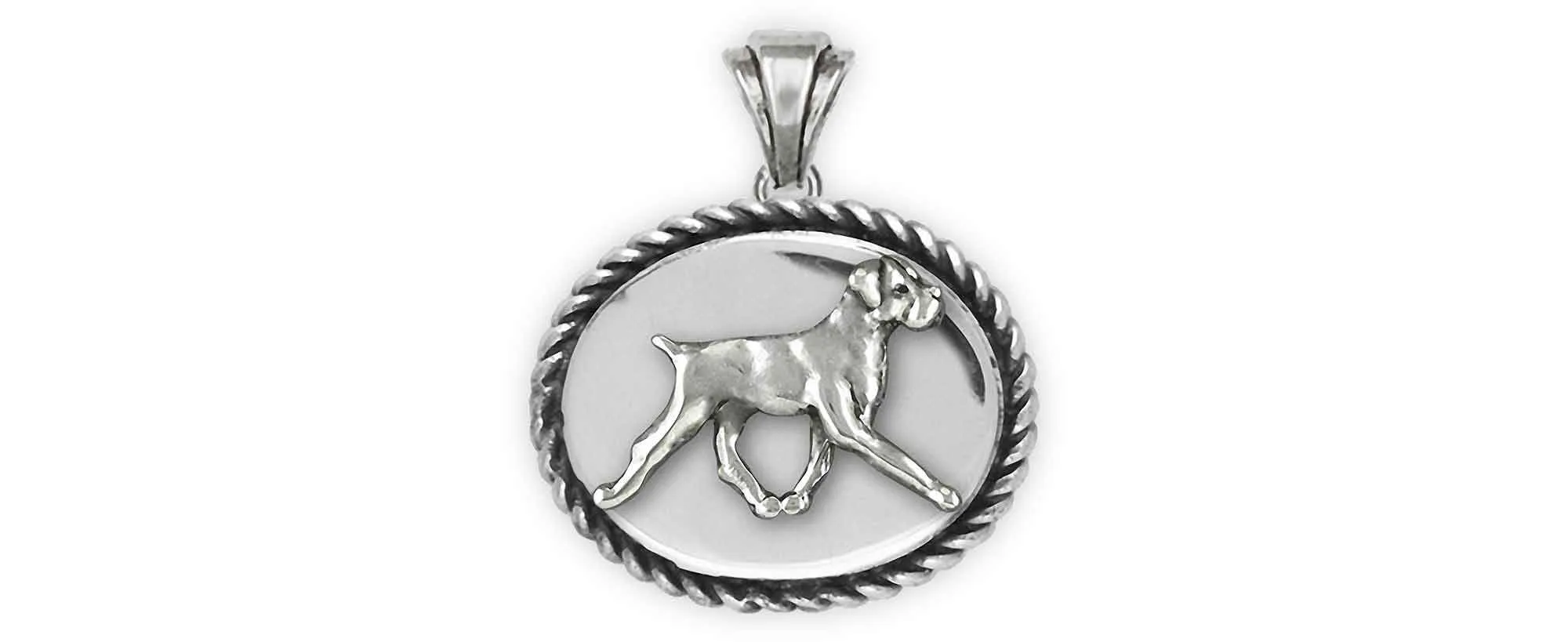 Boxer Jewelry Sterling Silver Handmade Boxer Dog Pendant  BX11-VP