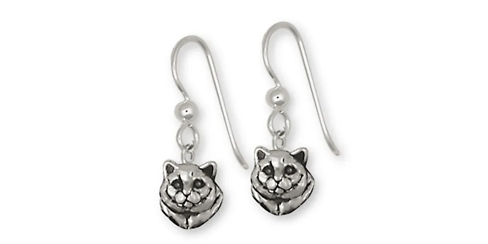 British Shorthair Earrings Jewelry Sterling Silver Handmade Cat Earrings BRS8-E