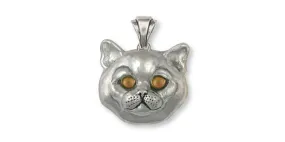 British Shorthair Pendant Jewelry Sterling Silver Handmade Cat Pendant BRS11-P