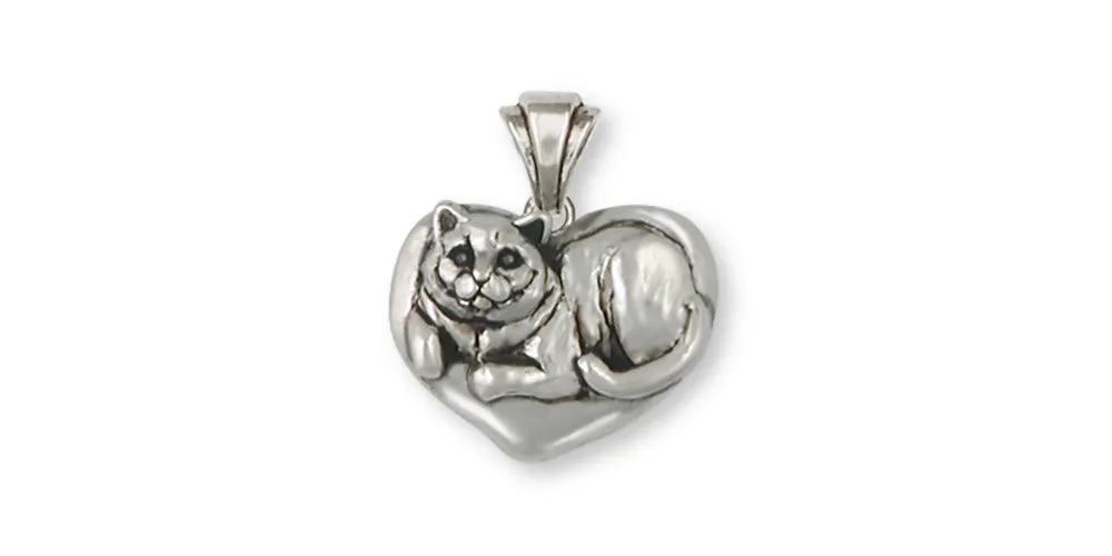 British Shorthair Pendant Jewelry Sterling Silver Handmade Cat Pendant BRS2-P