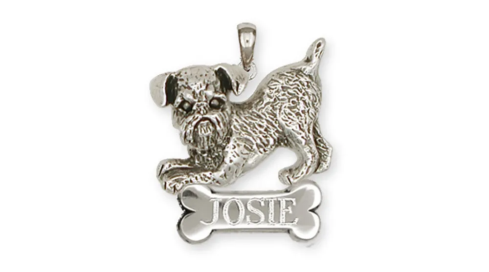 Brussels Griffon Personalized Pendant Handmade Sterling Silver Dog Jewelry GF1-NP