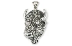 Buffalo Pendant Jewelry Sterling Silver Handmade Bison Pendant BUF4-P