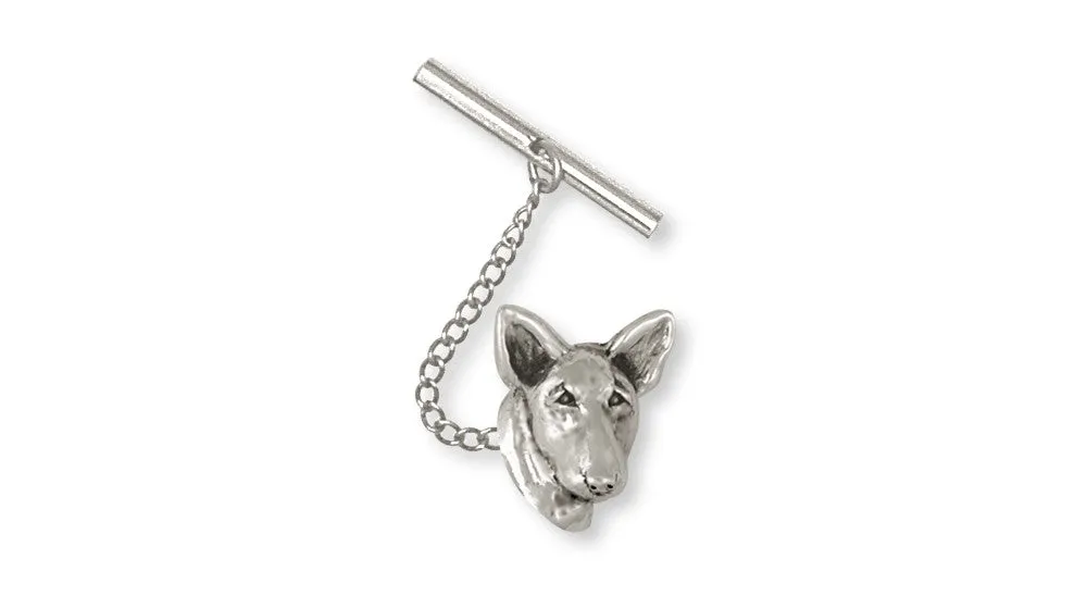 Bull Terrier Tie Tack Handmade Sterling Silver Dog Jewelry BU10-TT