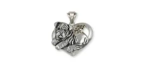 Bulldog Angel Pendant Jewelry Sterling Silver Handmade Dog Pendant BD40-AP