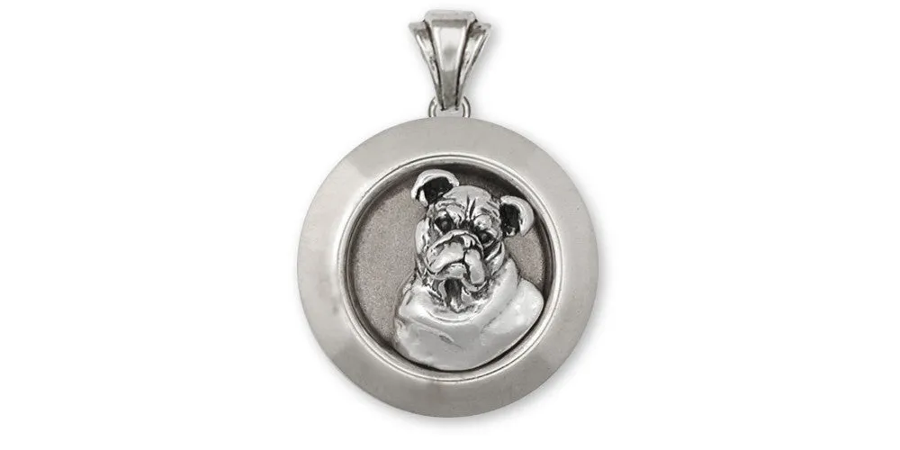 Bulldog Pendant Jewelry Sterling Silver Handmade Dog Pendant BD12D-P