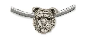 Bulldog Pendant Jewelry Sterling Silver Handmade Dog Pendant BD16-2P