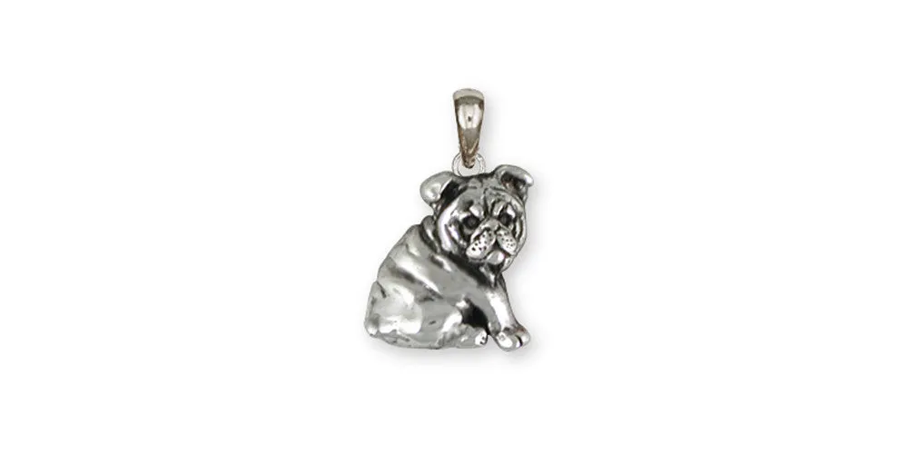 Bulldog Pendant Jewelry Sterling Silver Handmade Dog Pendant BD30-P