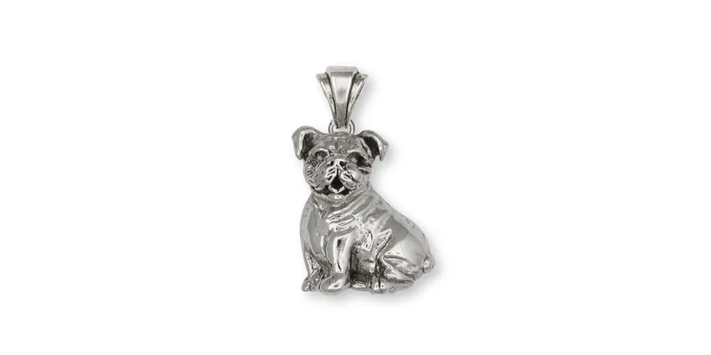 Bulldog Pendant Jewelry Sterling Silver Handmade Dog Pendant D016-P