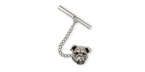 Bulldog Tie Tack Jewelry Sterling Silver Handmade Dog Tie Tack BD7-TT