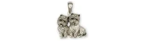 Cairn Jewelry Sterling Silver Handmade Cairn Terrier Pendant  CNWT61X-P